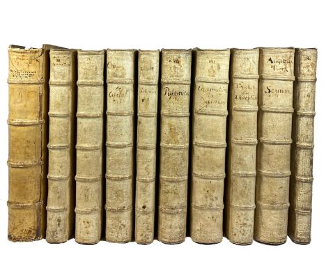 AUGUSTINUS. (Opera omnia. Ed. Des. Erasmus). Basel, Froben, 1569. 10 in 9 vols. (vol. 1-2 bound tog.) &amp; index-vol., tog. 