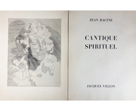 VILLON -- RACINE, J. Cantique spirituel. (Paris, Leblanc for R. Mortier, 1945). (10) lvs., of which first is blank. W. 5 plai