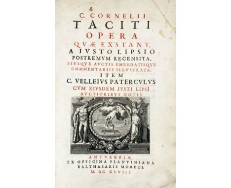 TACITUS. Opera quae exstant, a J. Lipsio postremum rec., eiusque auctis emend. comment. illustr.: item C. Velleius Paterculus