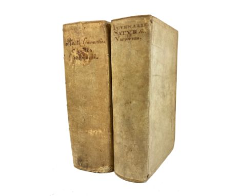 JUVENALIS &amp; PERSIUS. Satyræ. Cum veteris scholiastæ &amp; var. comm. Ed. nova. Amst., H. Wetstenius, 1684. 2 in 1 vol. (4