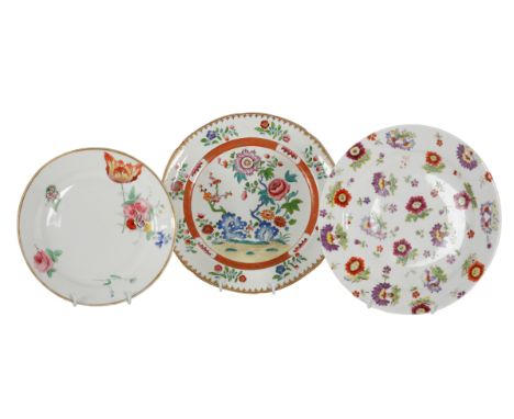 A SWANSEA PLATE Circa 1814-1826, formerly part of the Marino ballroom service, with bright floral polychrome decoration, 23cm