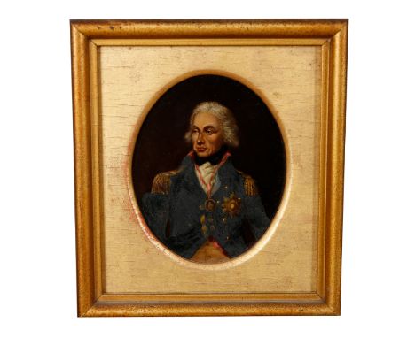 AFTER LEMUEL FRANCIS ABBOTT (1760/1-1803) A miniature portrait of Horatio Nelson, 1st Viscount Nelson oil on copper, 9cm x 8c