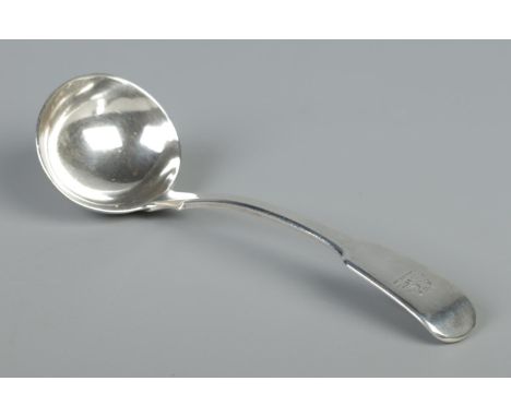 A George IV silver fiddle pattern ladle. Having bird motif. Assayed London 1821 by William Bateman I. 67g.
