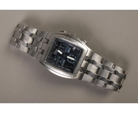 A stainless steel Citizen Eco-drive chronograph wristwatch.