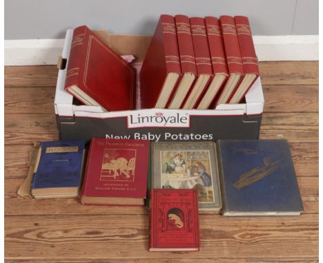 A collection of antique and vintage books, including "1972 The British Empire BBC TV Time-Life Books Vol 1-7", "1899 Ben Hur 