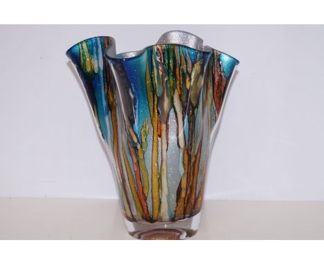 Multicoloured Art Glass Vase (Blown) - 27cm h 