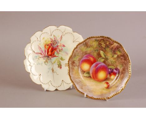 A first half 20th century royal Worcester porcelain cabinet plate decorated by Ayrton, 20cm, together an Edwardian period Roy