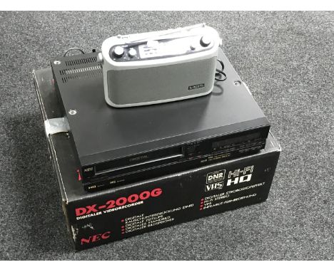 An Nec DX-2000G digital video recorder in original box together with a Roberts radio 