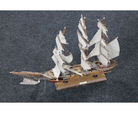 A wooden model of a three masted Fragata Siglo XVIII