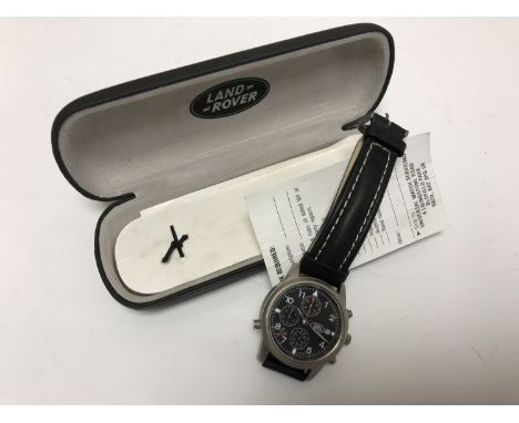 A gent's limited edition titanium Land Rover quartz chronograph wristwatch in box