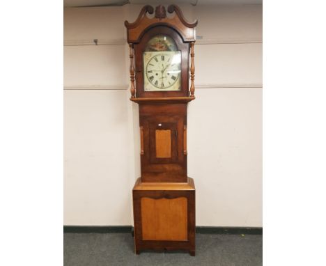 A Victorian oak and mahogany eight day longcase clock with painted dial signed Alexander, Hexham, height 222 cm CONDITION REP