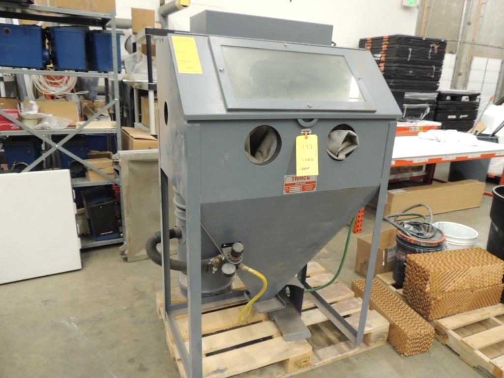 LOT: Trinco Dry Blast Model 36 Media Blast Cabinet, with BP Dust Collector