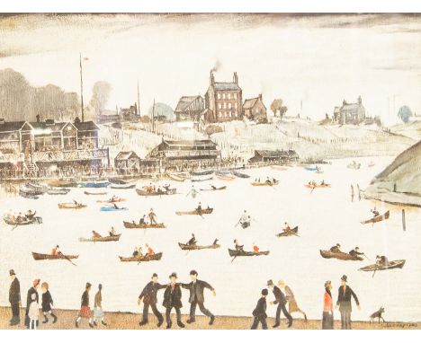 Laurence Stephen Lowry RA (1887-1976), Crime Lake, print, signed  in pencil L S Lowry, embossed paper, Adam Collection Ltd., 