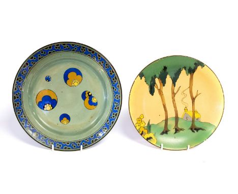 A Royal Doulton Titanium plate; together with an Art Deco plate (2) 