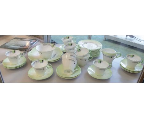 A Shelley 1930s tea service (reg no 781613) 40 pieces, setting for twelve, plus two plates, milk and sugar 