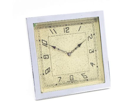 An Art Deco chrome timepiece, Smith Jaeger movement 