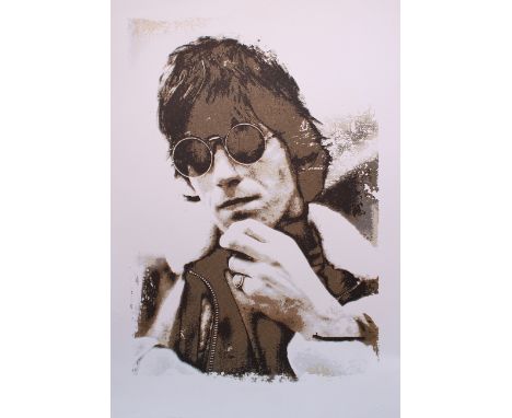 Keith Richards - Ink Icon Keith Richards 'solo portrait' multicolour silkscreen print,&nbsp;printed by Bob Saitch on 300gsm A