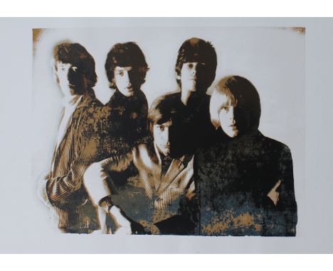 The Rolling Stones - group shot&nbsp;by Gered Mankowitz at Masons Yard, London, multicolour silkscreen print, printed by Bob 