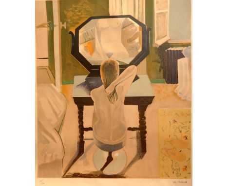 I. Bouvet - Nude with mirror, lithograph, signed and numbered 14/150 in pencil to the margin, unframed 