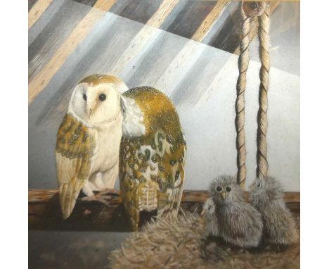 Assorted pictures and prints to include topographical watercolour, monochrome portrait prints, study of owls watercolour etc 