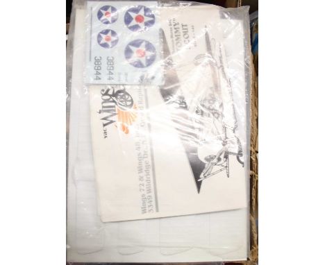 Air Model Products various scale kits, mostly bagged plastic aircraft examples (most appear unused and with instructions)