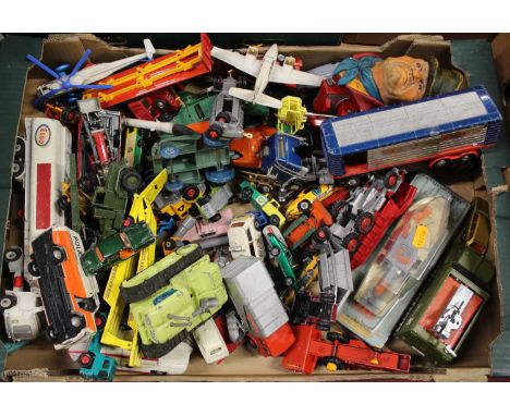 A quantity of loose and playworn diecast to include Corgi Major Toys Euclid TG12 tractor, Matchbox series Ferrari Berlinetta 