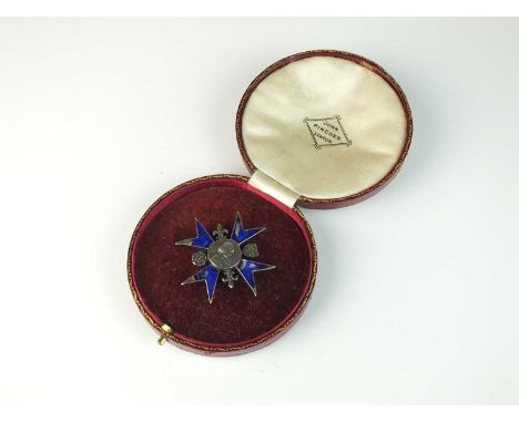 Badge of the Florence Nightingale School of Nursing, silver and blue enamel cross, within original fitted caseCondition repor