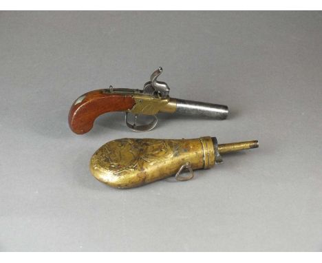 A percussion pistol by Nock, Londoncirca 1830with turn-off barrel, boxlock, action inscribed within ovals to each side, flat-