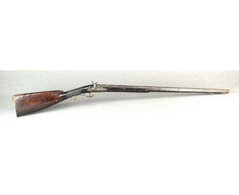 An American 'Kentucky' percussion rifle19th centurywith 25inch octagonal barrel, full wooden stock, slightly recurving trigge