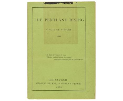 Stevenson (Robert Louis) The Pentland Rising: A Page of History. 1666, first edition, original printed wrappers, square patch