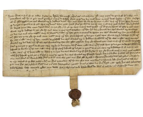 Cambridgeshire, Ashley.- Charter by Ralph Farwell of Aschele [Ashley] confirmation to John Motte mercer of fourteen acres in 