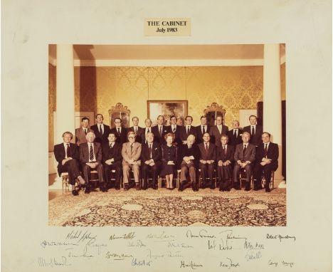 Thatcher (Margaret).- Official Cabinet photograph for July 1983, 533 x 456 mm., signed beneath by all the sitters, some sunni