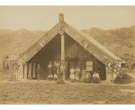 New Zealand.- Photograph album of views and peoples of New Zealand, c.80 albumen prints on 45pp, some a little faded, some sp