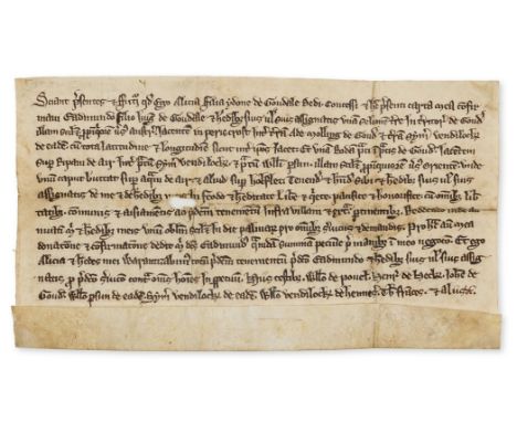 East Yorkshire, Gowdall.- Charter by Alice Faraydone de Goudale to Edmund son of Hugh of Goudale one selion of land in Goudal