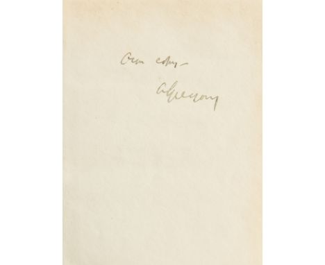 Gregory (Isabella Augusta, Lady) Coole, first edition, one of 250 copies, author's own copy with her inscription "Own copy, A