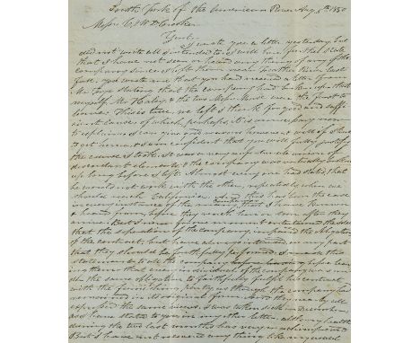 Mining.- California Gold Rush.- Babb (Robert Fisher) Autograph Letter signed to his brother-in-law financial backers Charles 