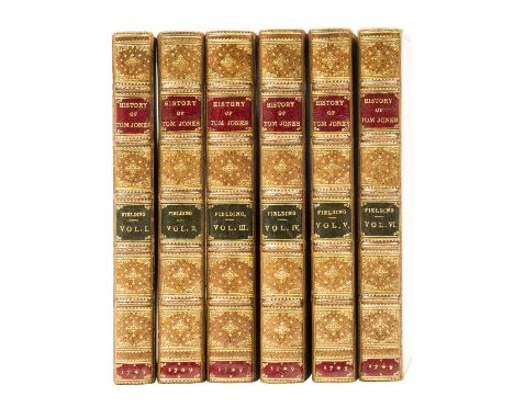 Fielding (Henry) The History of Tom Jones, a Foundling, 6 vol., second edition with vol.I contents extended to c8 recto inste