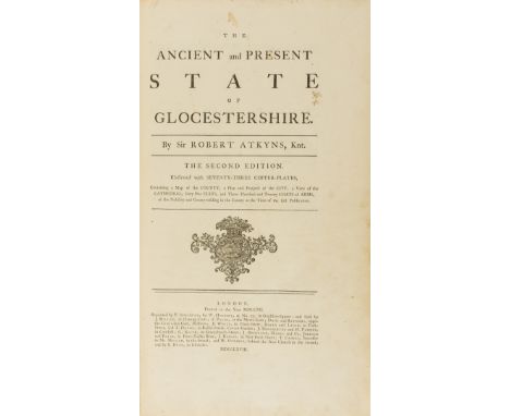 Gloucestershire.- Atkyns (Sir Robert) The Ancient and Present State of Gloucestershire, second edition, large paper copy, dou