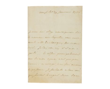 Law (John, finance minister in France, bap. 1671, d. 1729) Autograph Letter signed to [Louis Henri, Duc de Bourbon], in Frenc