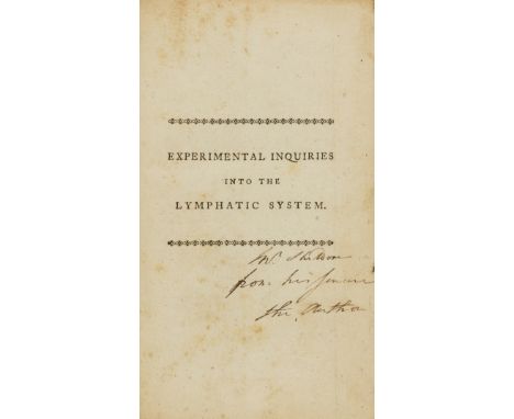 Hewson (William) Experimental Inquiries: Part the First...An Inquiry into the Properties of the Blood..., second edition, con