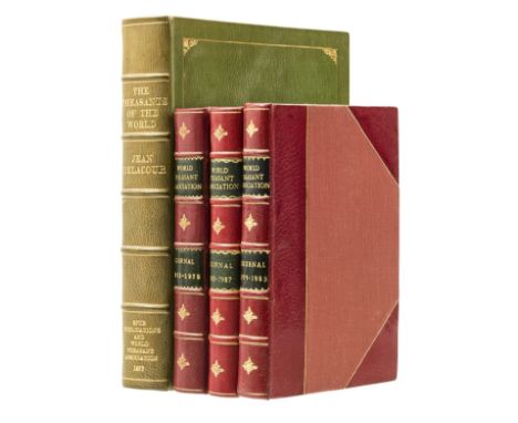 Birds.- Delacour (Jean) The Pheasants of the World, one of 100 special copies signed by the author, with additional hand-colo