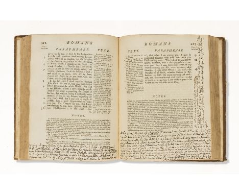 NO RESERVE Annotated.- Locke (John) A Paraphrase and notes on the Epistles of St. Paul to the Galatians, I&amp;ii Corinthians