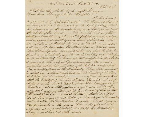 Slavery.- American commonplace book, manuscript, 89pp., some staining, lightly browned, contemporary sheep-backed marbled boa