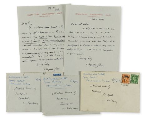 John (Augustus, painter, draughtsman, and etcher, 1878-1961) 3 Autograph Letters signed to Alastair Forbes, together 3pp. and