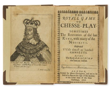 Chess.- Greco (Gioachino) The Royall Game of Chesse-Play, first edition in English, translated by Francis Beale, engraved por