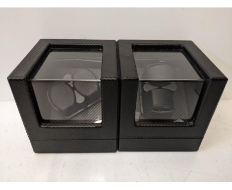 Two watch display cases in black with rotate and lighting controls, with cableLocation: RAFIf there is no condition report sh