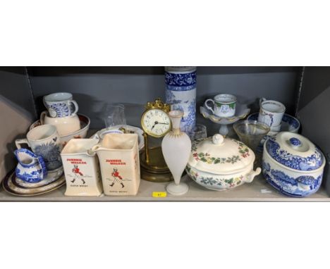 Mixed china to include commemorative china, a clock, Spode, Whisky jugs and other items&nbsp; Location: 2.5 If there is no co