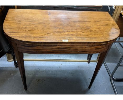 A George III mahogany fold over card table, 73.5cm h x 91cm wLocation: GLIf there is no condition report shown, please reques