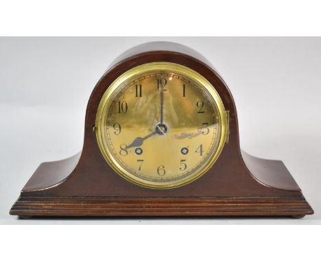 A Mid 20th Century Mahogany Cased Westminster Chime Mantle Clock, 36cm wide 