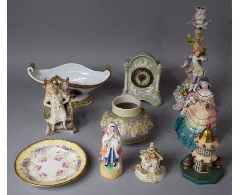 A Collection of Continental, Oriental and English Ceramics to include Squat Floral and Gilt Decorated Vase, Blush Ivory Style